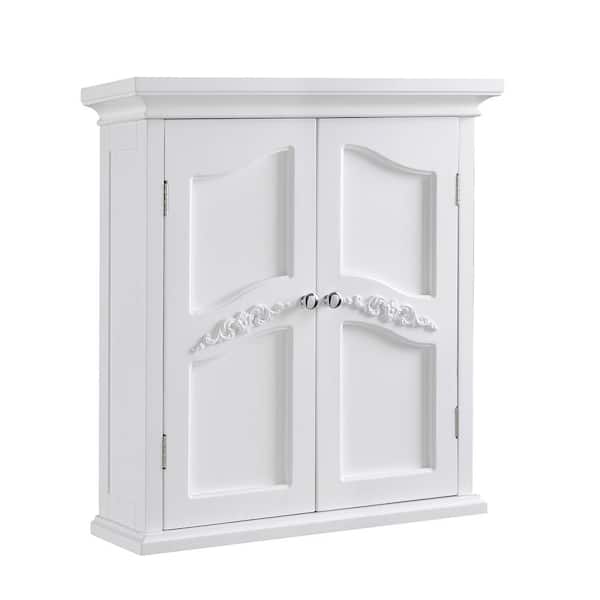 Teamson Home Venice 22 in. W x 24 in. H x 8 in. D Bathroom Storage Wall Cabinet in White