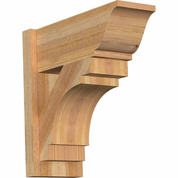 Ekena Millwork 8 in. x 20 in. x 20 in. Western Red Cedar Merced Traditional Rough Sawn Outlooker
