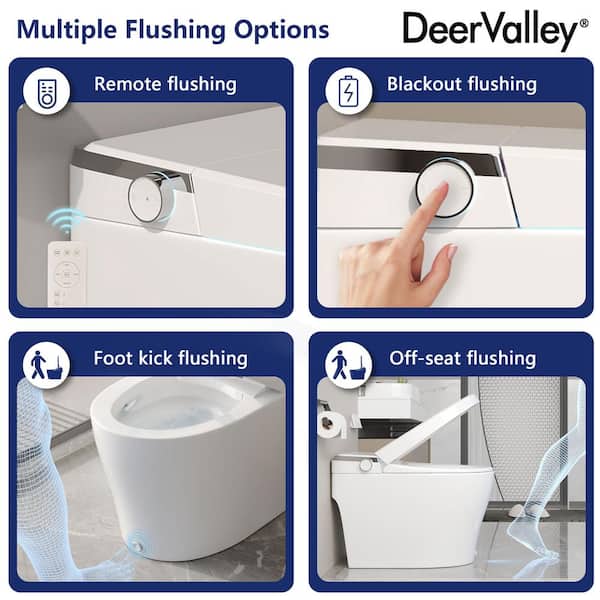 DEERVALLEY Smart Toilet & Bidet Combo with Remote and Auto Flush