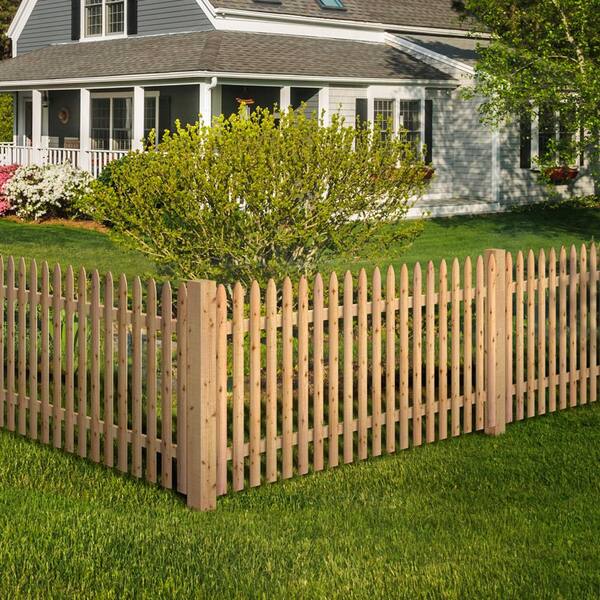 4 Ft X 8 Ft Cedar Spaced Moulded Stockade Fence Panel 405800 The Home Depot 4 Ft X 8 Ft Cedar Spaced Moulded Stockade Fence Panel 405800 The Home Depot