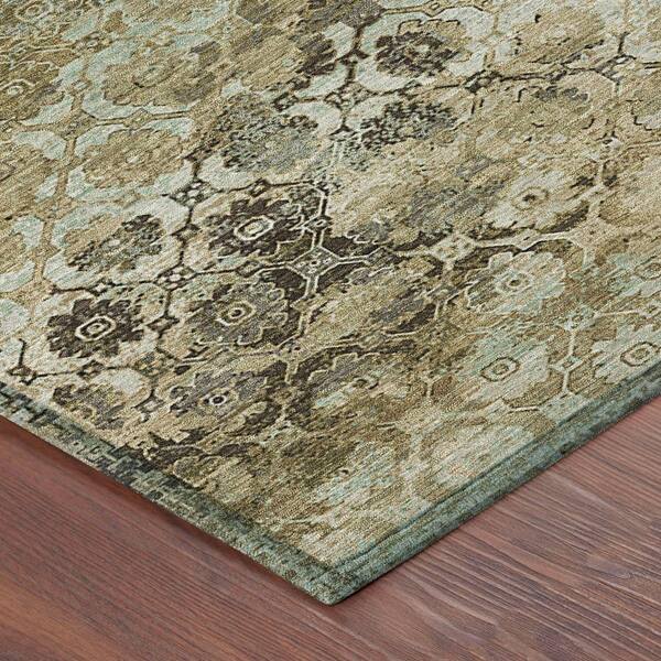 Chantille Machine Washable Indoor/Outdoor Abstract ACN2433 Khaki 2 ft. x 7 ft. Runner Rug