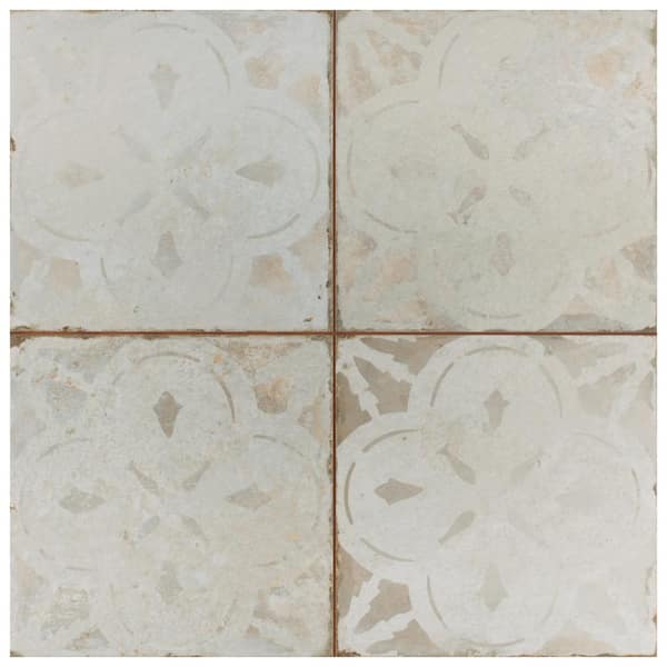 Merola Tile Kings Aurora White 9 in. x 9 in. Ceramic Floor and Wall Take Home Tile Sample