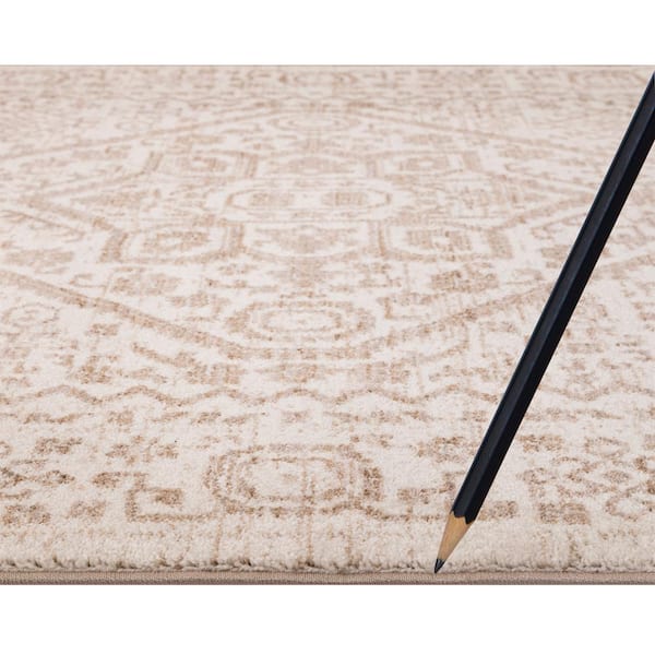 Mystic Medallion Ivory 8 ft. x 10 ft. Traditional Area Rug