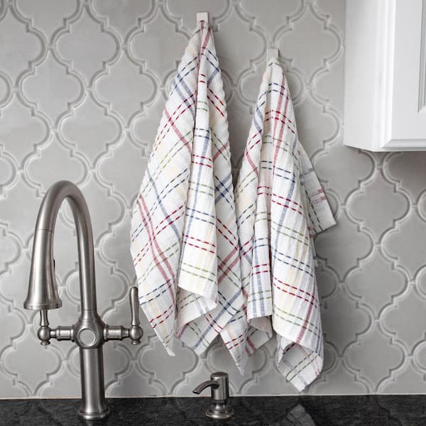 RITZ Terry Plaid Cotton Kitchen Towel and Dish Cloth Paprika Set of 3-Towels  and 3-Dish Cloths 95583A - The Home Depot