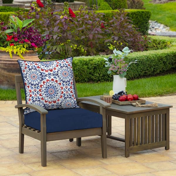 Arden Selections Outdoor Plush Classic Tufted Blowfill Deep Seat Set, 24 x  24, Water repellent, Fade Resistant, Deep Seat Bottom and Back Cushion for