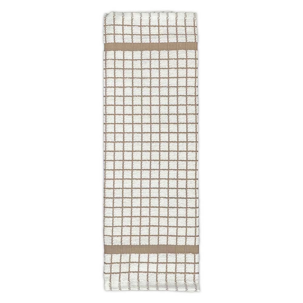 Hampton Beige Check Cotton Dishcloth Set, 16-Piece