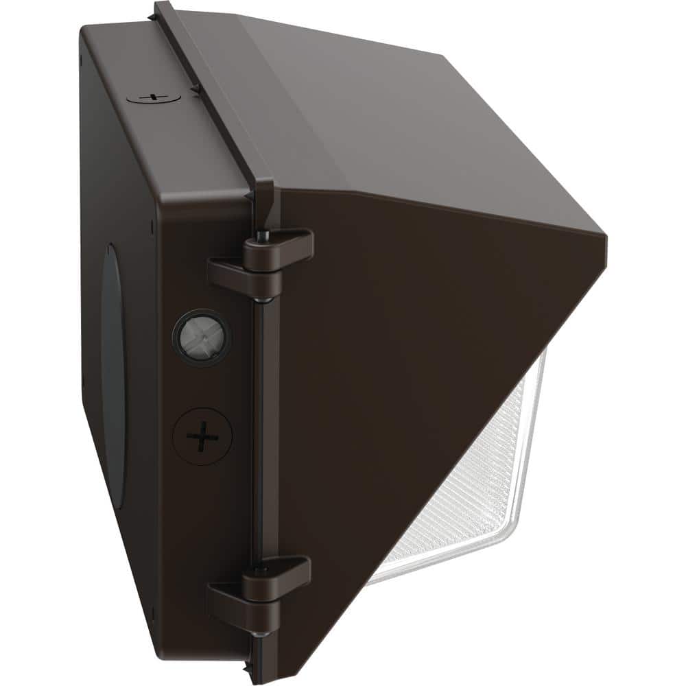 Dark Bronze Dimmable LED Wall Pack with Adjustable Lumens