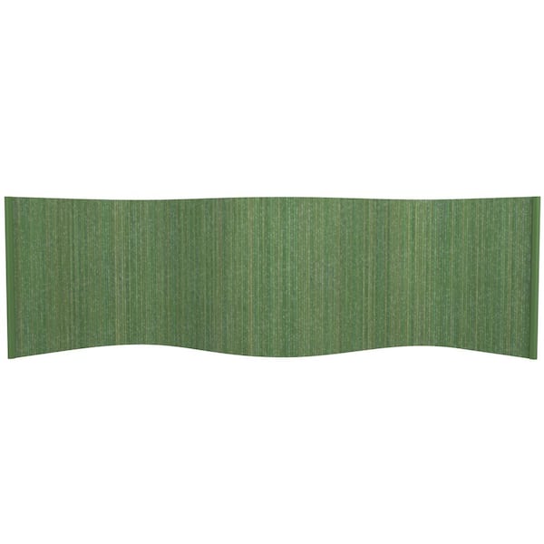 Bamboo Wave 24 in. Distressed Green Room Divider