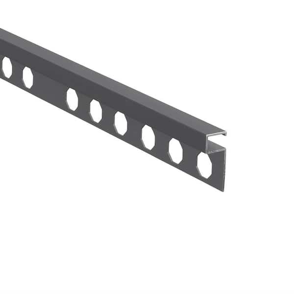 EMAC Novolistel 3 Matt Graphite 3/8 in. x 98-1/2 in. Aluminum Tile Edging Trim