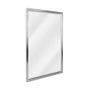 13 in. x 25.5 in. Brushed Nickel Stainless Steel Framed Wall Mirror