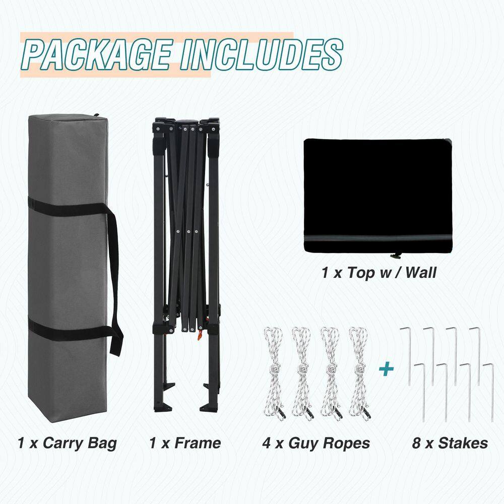 Eagle Peak 6x4 Black and Gray Adjustable Outdoor Canopy Tent