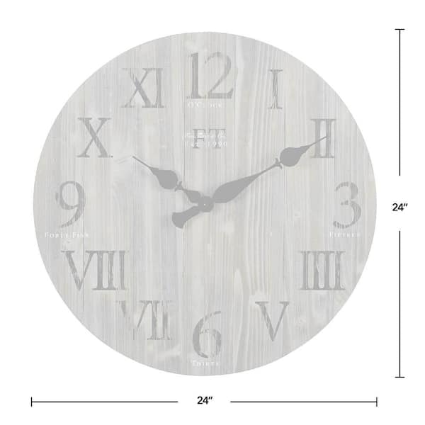 Savannah 24 in. Brown Farmhouse Wall Clock ASDC-122-24 - The Home Depot