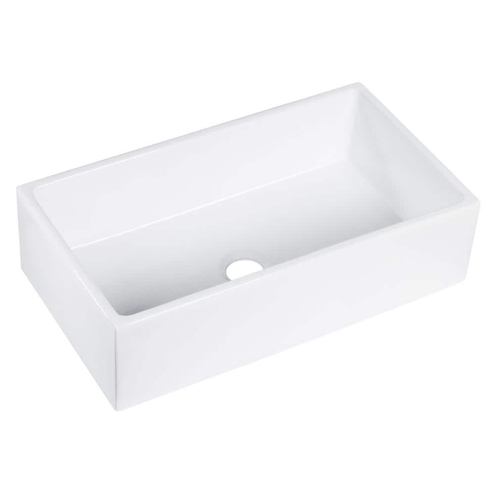 Kosula 36'' White Ceramic Farmhouse Apron Kitchen Sink