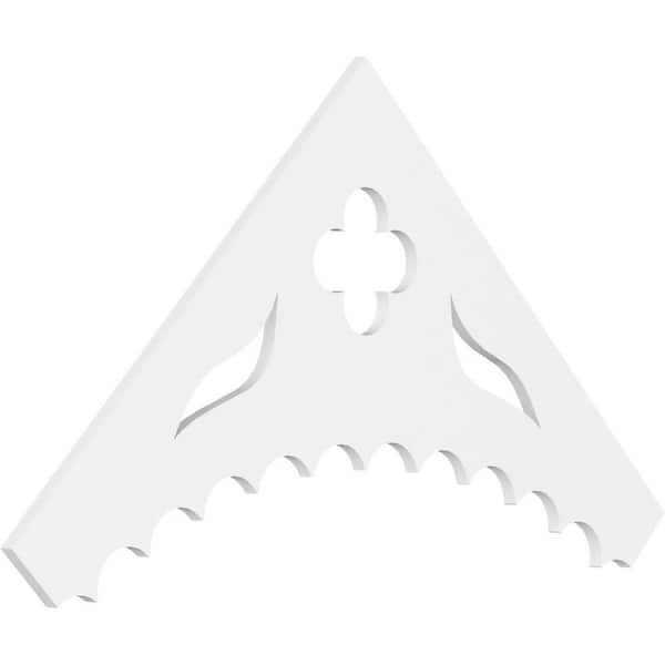 Ekena Millwork Pitch Wellington 1 in. x 60 in. x 32.5 in. (12/12) Architectural Grade PVC Gable Pediment Moulding
