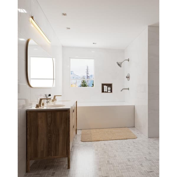 5 in. Single Handle 1 -Spray Tub and Shower Faucet 2.5 GPM with LCD Display in Brushed Nickel(Valve Included)