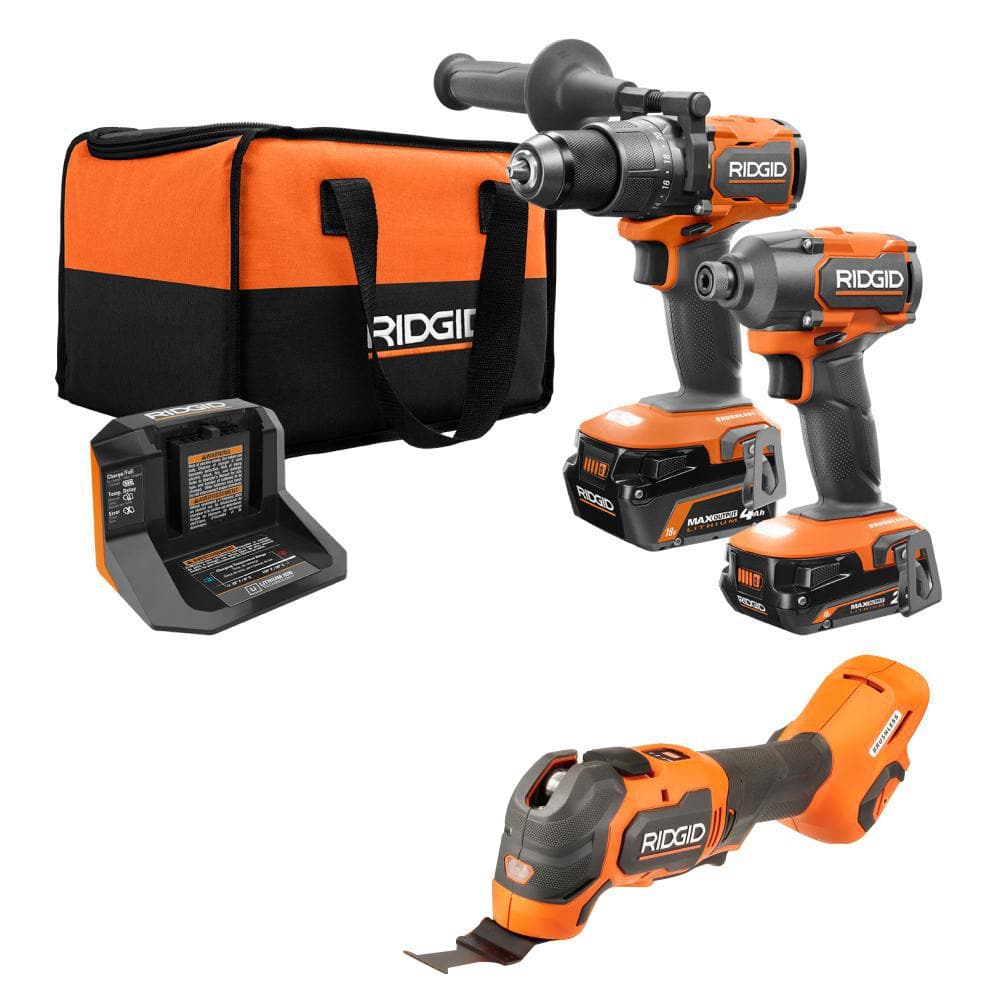 RIDGID 18V Brushless Cordless 2-Tool Combo Kit w/ (2) Batteries