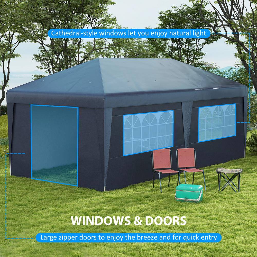 10 ft. x 19.5 ft. Pop Up Canopy Tent with Height Adjustable Large Tent Shel
