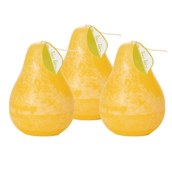 Vance Kitira 4.5" Pale Yellow Timber Pear Candles (Set of 3)