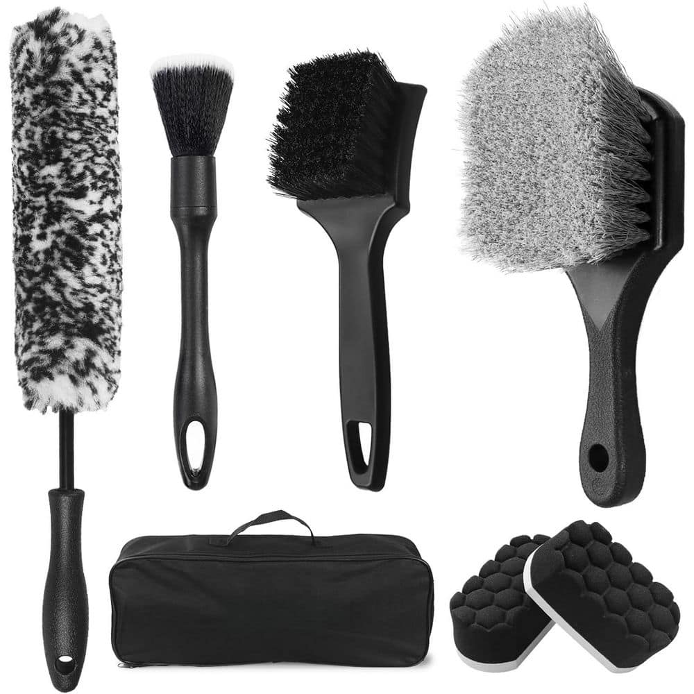 7-Piece Automotive Care Brushes with Soft Bristles Tire Brush Rim Cleaner and Shine Applicator Pads for Detailing price history on PriceWatchPro