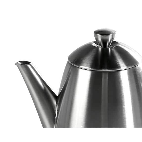 Big Teapot, Wheel Thrown, Natural Wood Handle, Cream 60 Oz Teapot