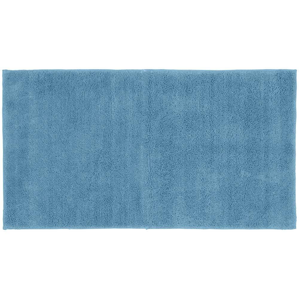 Sky Blue Queen Cotton 24" x 40" Washable Bath Rug