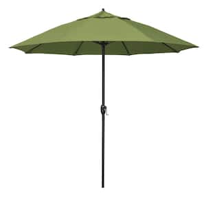 9 ft. Bronze Aluminum Market Patio Umbrella with Fiberglass Ribs and Auto Tilt in Spectrum Cilantro Sunbrella