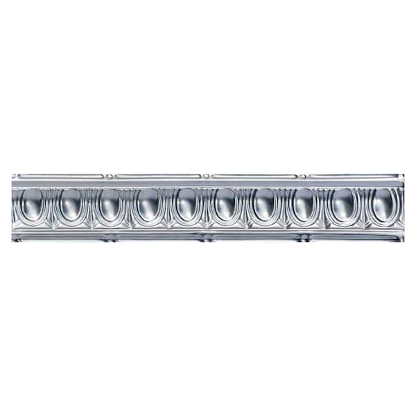 FROM PLAIN TO BEAUTIFUL IN HOURS Puffy Archways 0.012 in. x 4.25 in. x 48 in. Metal Bed Moulding Nail-Up Tin Cornice in Steel Unfinished (48 Ln. Ft/Pack)