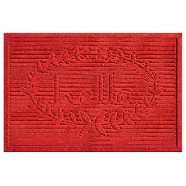 Calloway Mills Poly Hello Indoor/Outdoor Mat, 24" x 36", Red