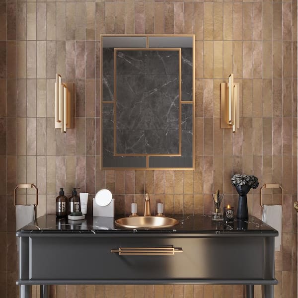 Bravura 2.5 in. x 10 in. Matte Bronze Ceramic Subway Wall Tile (5.06 sq. ft./case)-30 Pack
