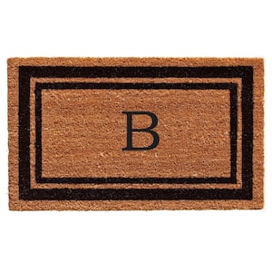 Black Border Door Mat 24 in. x 36 in. Monogram B Door Mat
