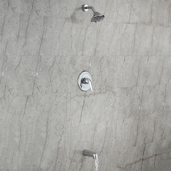 Single Handle 3-Spray Shower Faucet 1.8 GPM Shower Trim kit with Pressure Balance Valve in Chrome