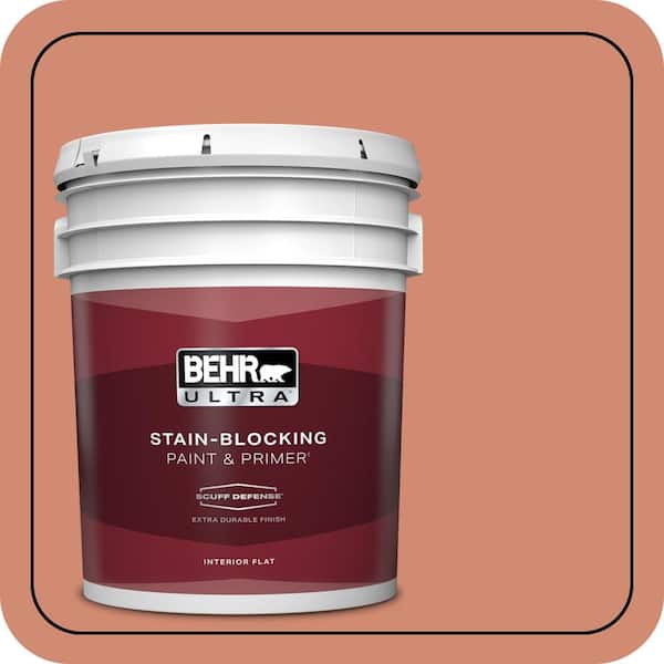 BEHR ULTRA 5 gal. #M190-5 Fireplace Glow Extra Durable Flat Interior Paint & Primer