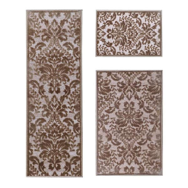 Better Trends Nyla Taupe Polyester 20 In X 60 In 26 In X 42 In   Taupe Better Trends Rug Sets Arnyl3pc226tu 64 600 