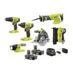 ONE+ 18V Cordless 6-Tool Combo Kit with (2) 2.0 Ah Batteries and Charger