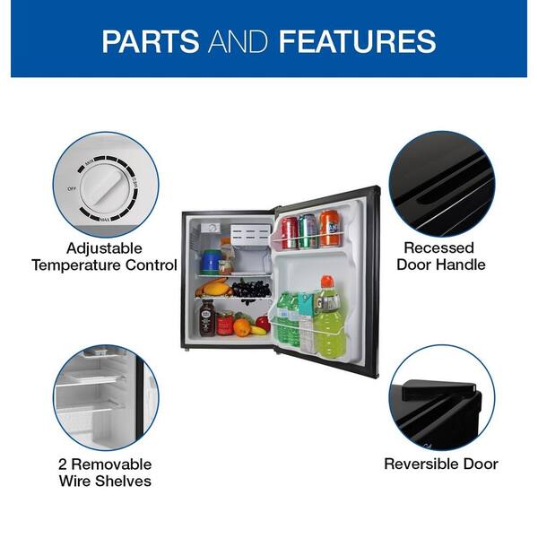 Koolatron 2 56 Cu Ft Mini Fridge In Black Kbc 70 The Home Depot