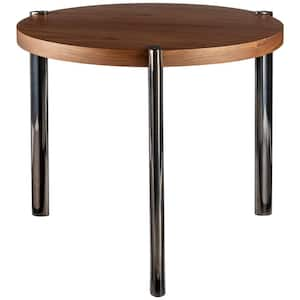 Rocco Modern End Table, Black/Brown, 26 in. H x 24 in. W x 24 in. D