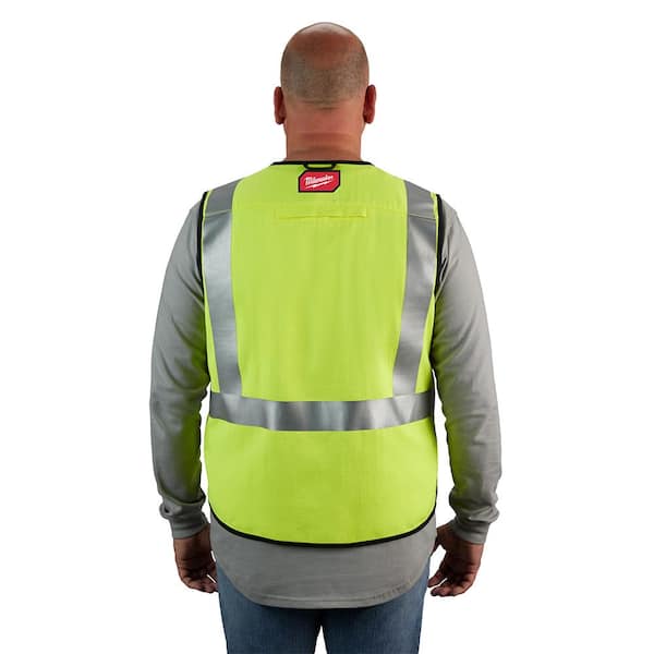 Milwaukee 48-73-5301 AR/FR Cat. 1 Class 2 High Visibility Yellow Safety Vest - S/M