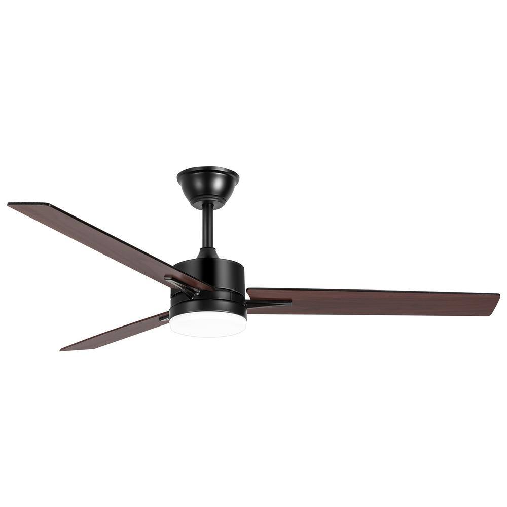 Vladimir 52 in. Integrated LED Indoor Black Ceiling Fan with Light and Remote Control Included price history on PriceWatchPro