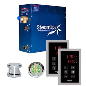 Royal Series 4.5kW Steam Bath Generator Package with Continuous Steam and Quick Start Technology in Polished Chrome