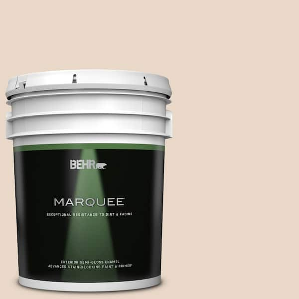 BEHR MARQUEE 5 gal. #ECC-59-2 Siesta Tan Semi-Gloss Enamel Exterior Paint & Primer