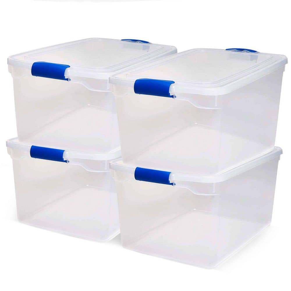 HOMZ 66 qt. Heavy Duty Modular Stackable Storage Containers in