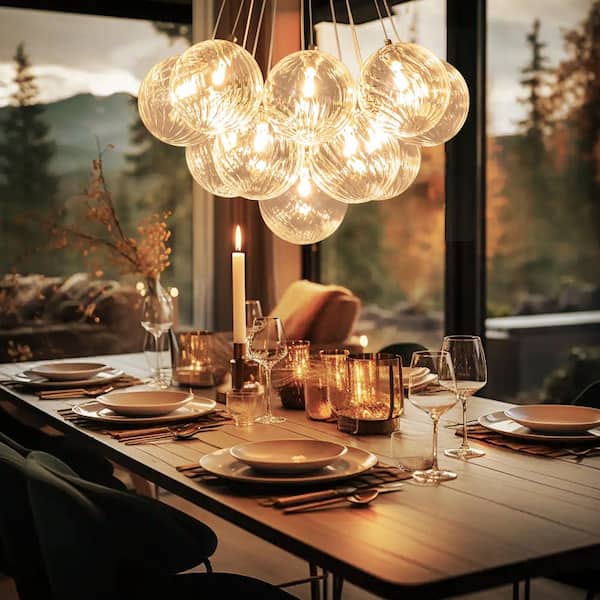 Rennnsan Lillian 13-Light Gold Modern Glass Globe Bubble