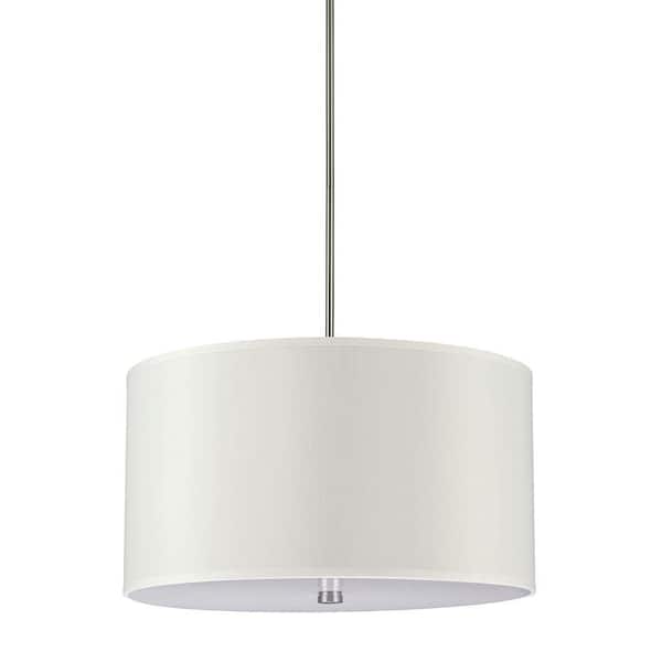 Generation Lighting Dayna Collection 4-Light Brushed Nickel Shade Pendant with Faux Silk Shade