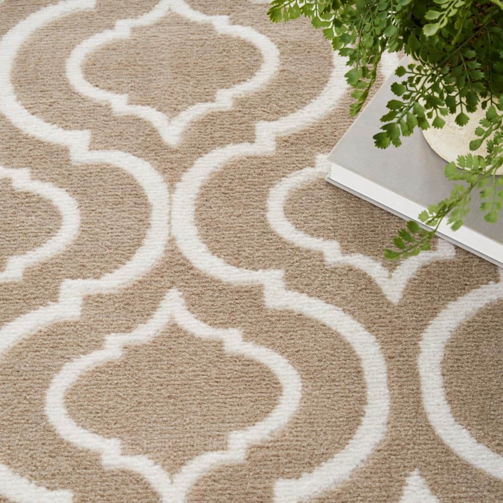 Taupe Synthetic Trellis Rectangular Area Rug 8' x 10'