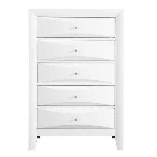 AndMakers Marilla 5Drawer White Chest of Drawers (48 in. H x 32 in. W