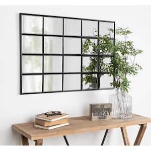 Medium Rectangle Black Beveled Glass Contemporary Mirror (35.4 in. H x 23.6 in. W)