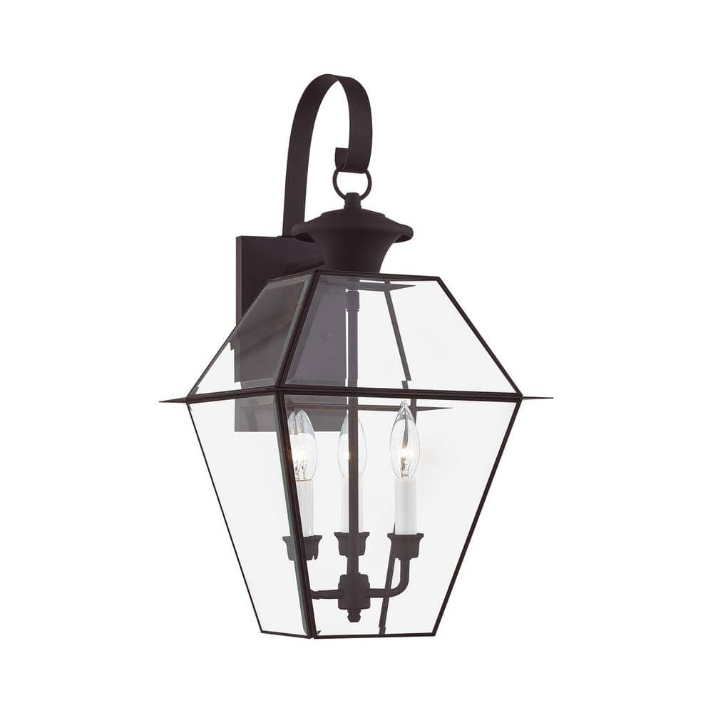Charleston Elegance Bronze Outdoor Lantern with Clear Beveled Glass