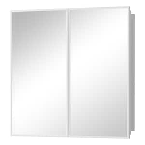 Zora 36 in. W x 30 in. H Rectangular Framed Medicine Cabinet with Mirror, Adjustable Shelves, Recessed/Wall Mount, White