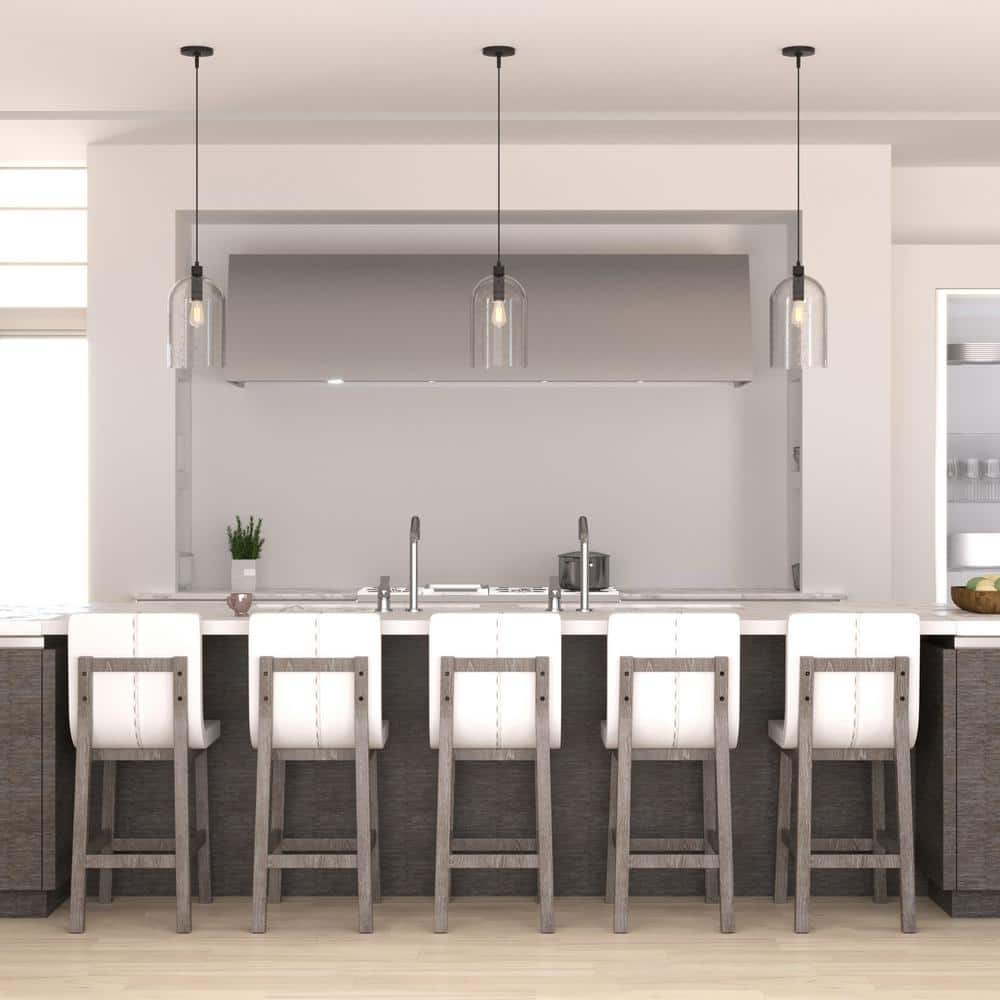 Noble Bronze Seeded Glass LED Pendant Light