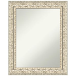 Fair Baroque Cream 23.5 in. H x 29.5 in. W Wood Framed Non-Beveled Bathroom Vanity Mirror in Cream
